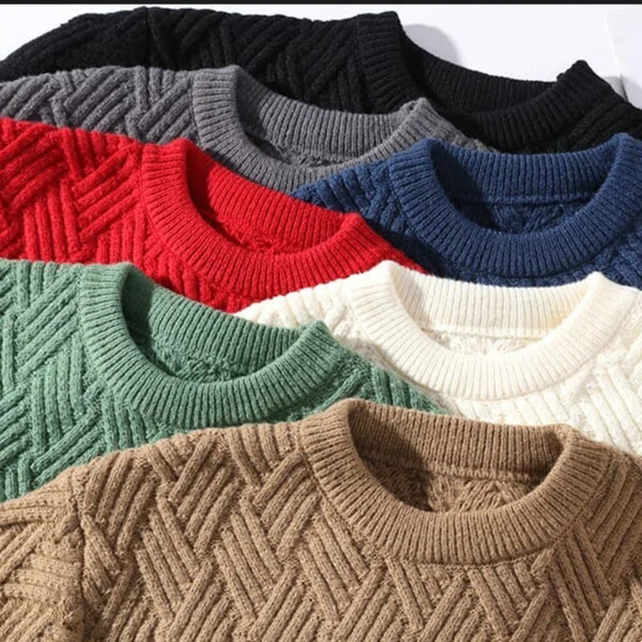 Kellen Checked Crew Neck Sweater