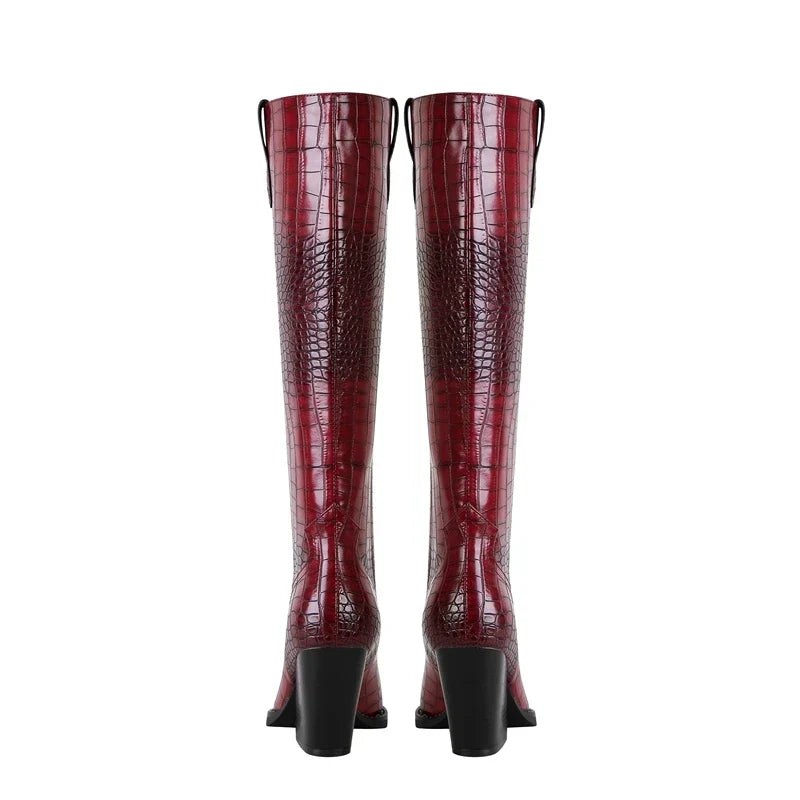 Westlyn Croc Leather Boots