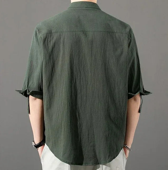 Ashby Mandarin Cotton Shirt