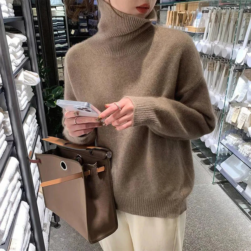Ladies Turtleneck Sweater Soft Knit