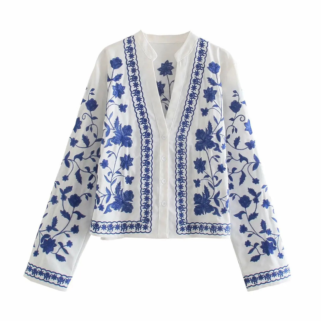 Boho Denim Bloom Cardigan