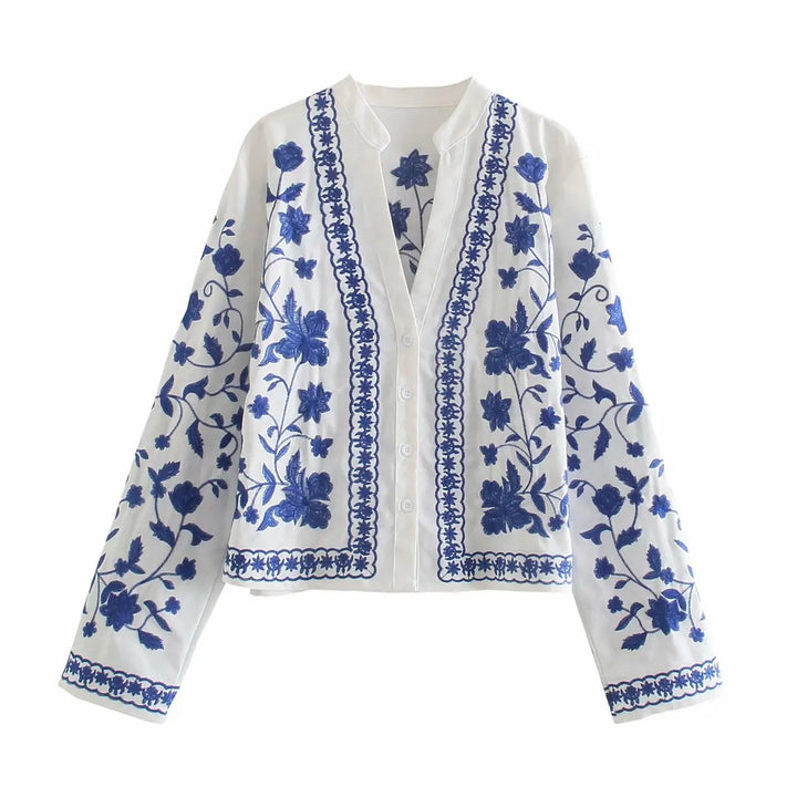 Boho Denim Bloom Cardigan
