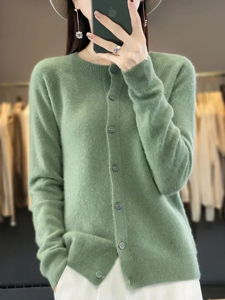 Ladies Soft Long Sleeve Button Cardigan