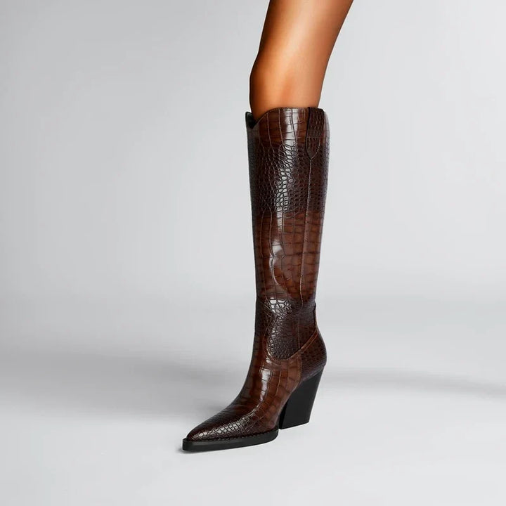 Westlyn Croc Leather Boots