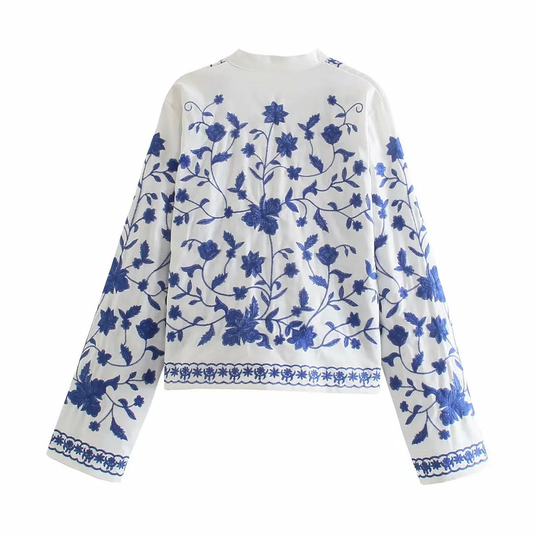 Boho Denim Bloom Cardigan