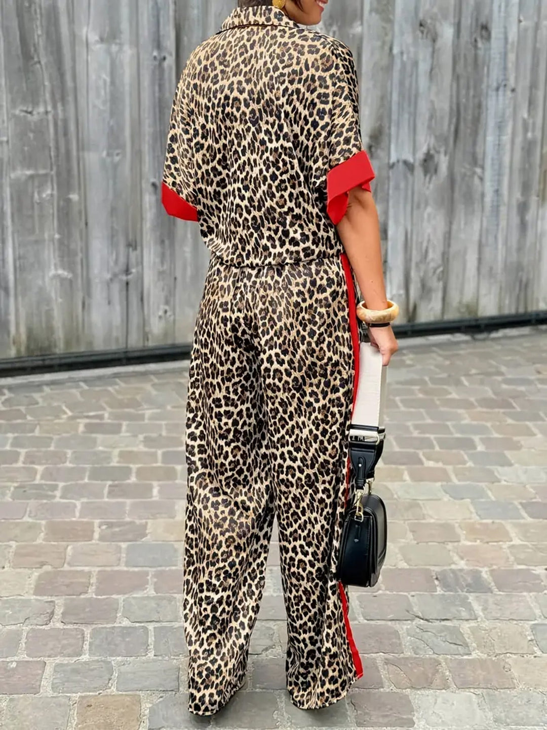 Kinsley | Wide Leg Pants with Fluid Design and Leopard Print
