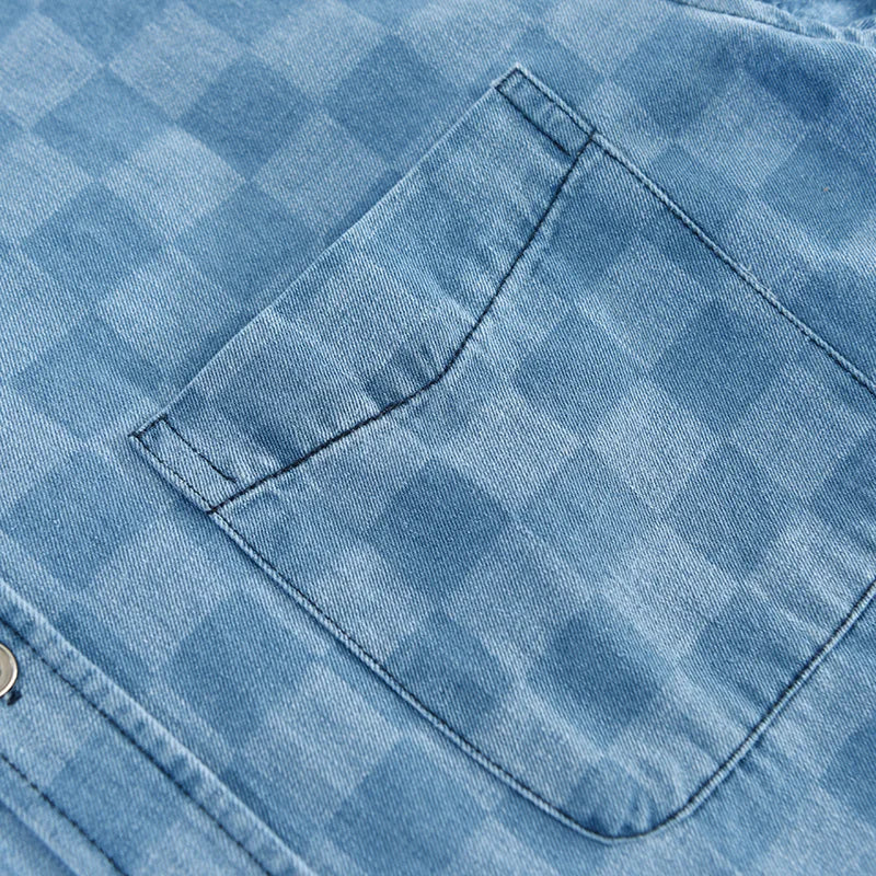 Blue Horizon Checkered Button-Up Shirt