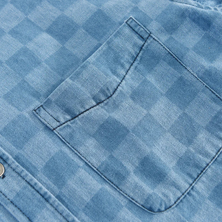 Blue Horizon Checkered Button-Up Shirt