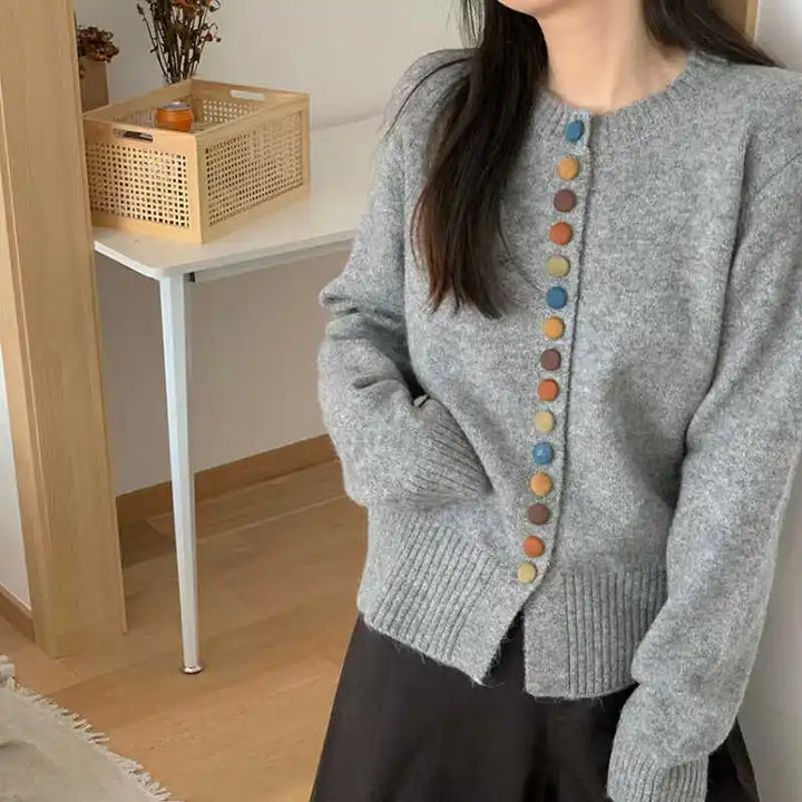 AUDREY – MULTICOLOR BUTTON KNIT COAT