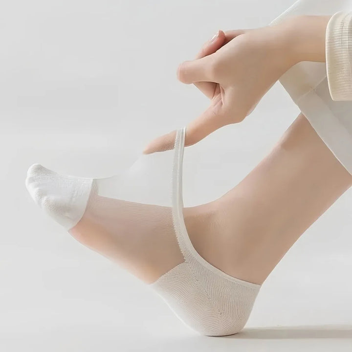 Invisible Breathable Cotton Transparent Non-Slip Socks