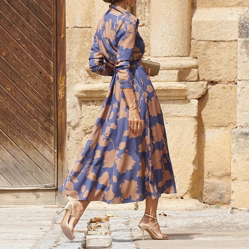 Women’s Satin Midi Dress – Luxurious Draped Flowing Lace Debossed Sleeve Dress