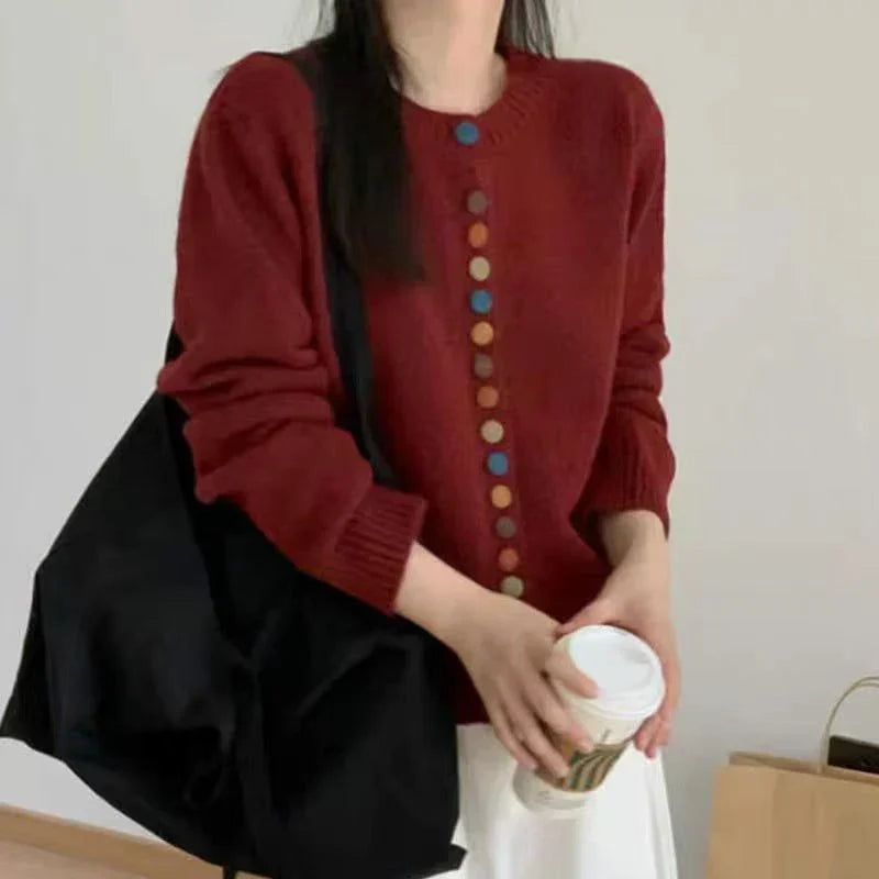 AUDREY – MULTICOLOR BUTTON KNIT COAT