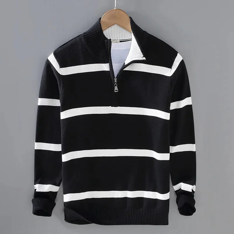 Hiro Katoenen Quarter-Zip Sweater