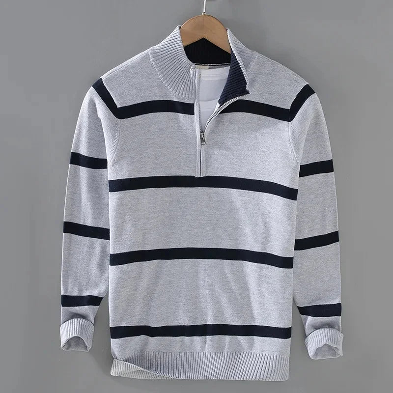 Hiro Katoenen Quarter-Zip Sweater
