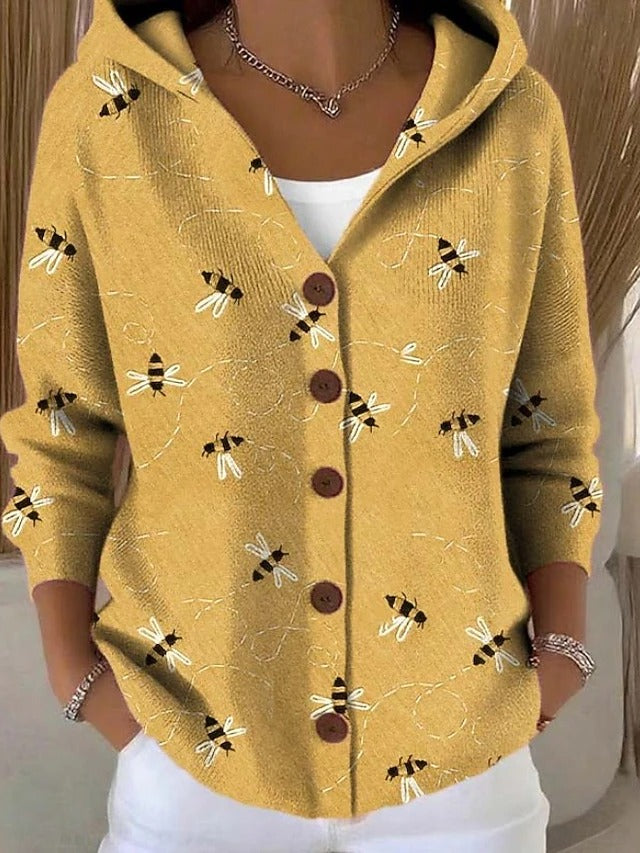 Jenna | Elegant Button Hoodie Sweater