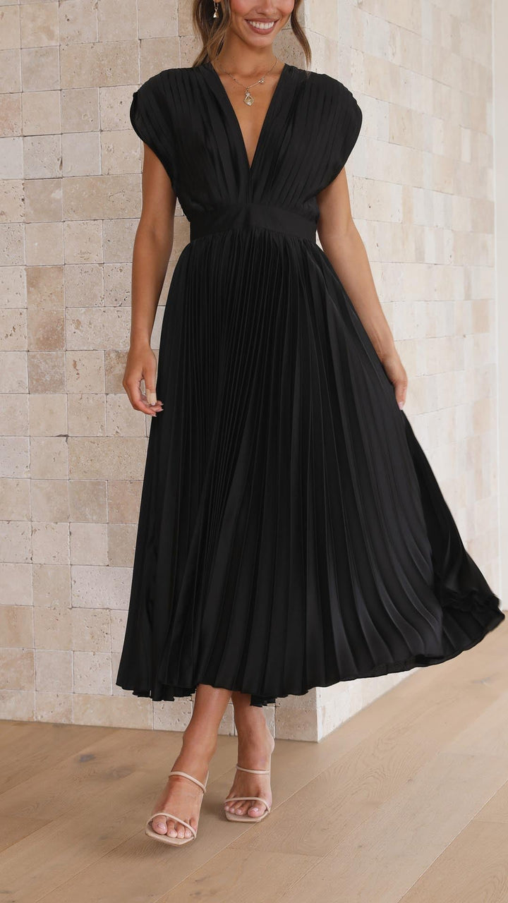 Luxuriously Unforgettable Glamorous Pleated Silk Charmeuse Floor Length Details Dress