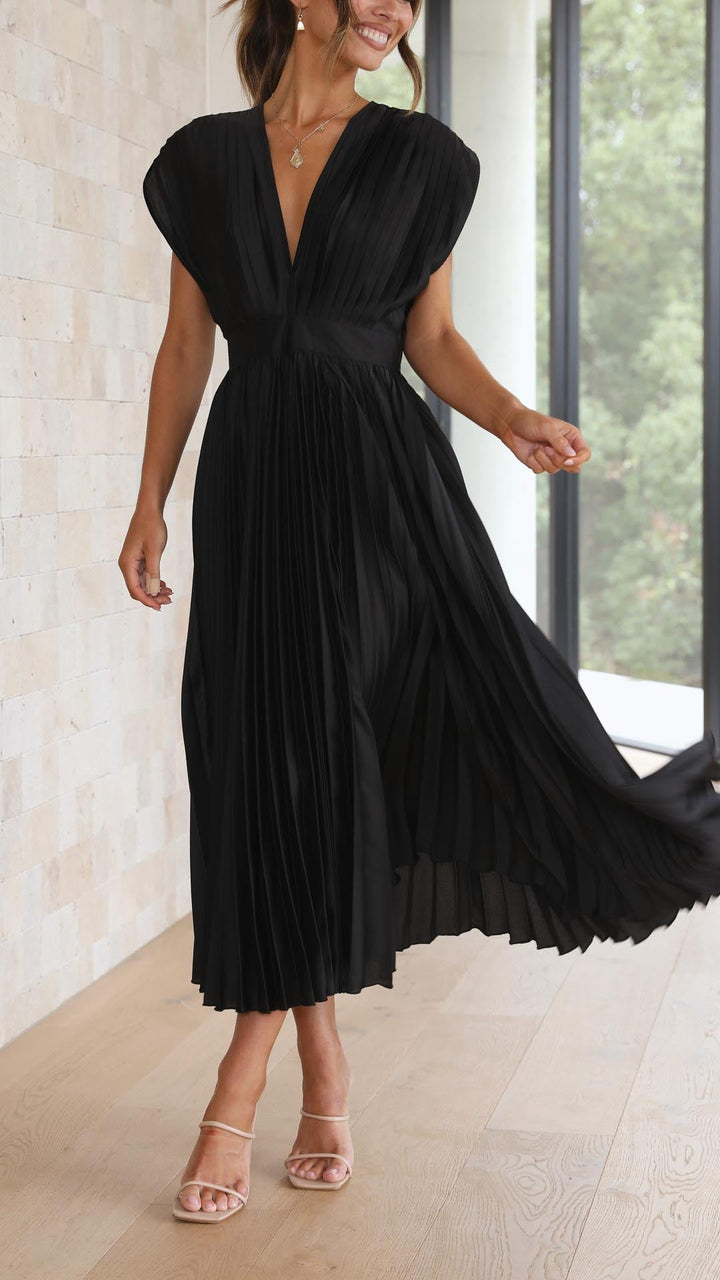 Luxuriously Unforgettable Glamorous Pleated Silk Charmeuse Floor Length Details Dress