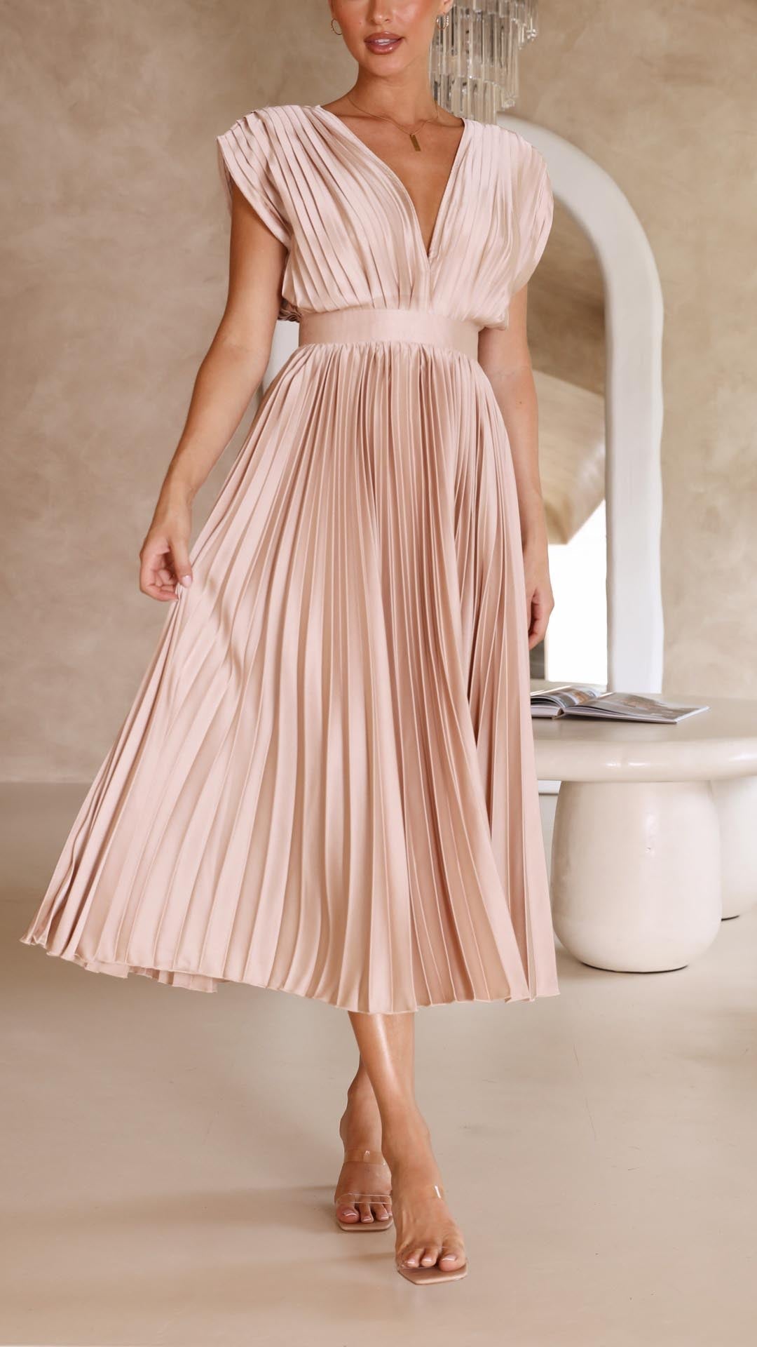 Luxuriously Unforgettable Glamorous Pleated Silk Charmeuse Floor Length Details Dress