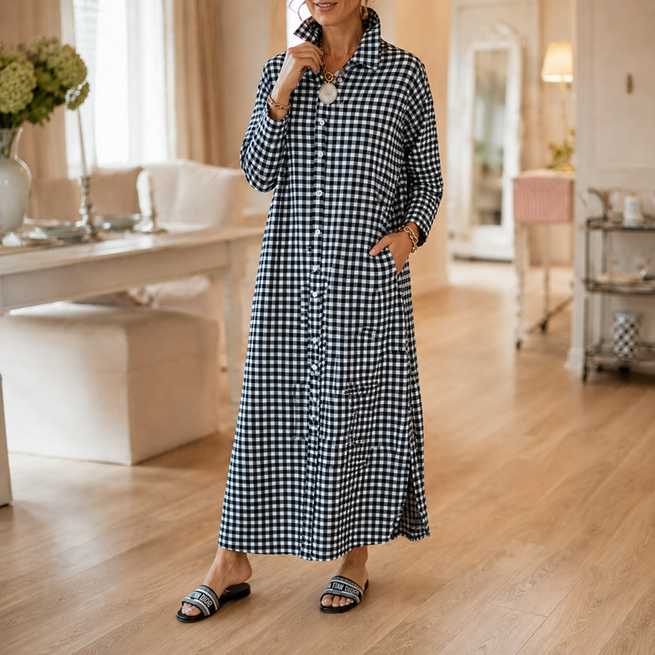 Paisley | Women's Shirt Dress with Checks and Pockets