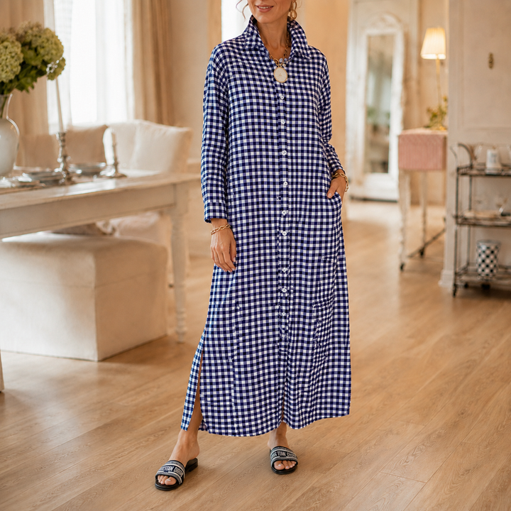 Paisley | Women's Shirt Dress with Checks and Pockets