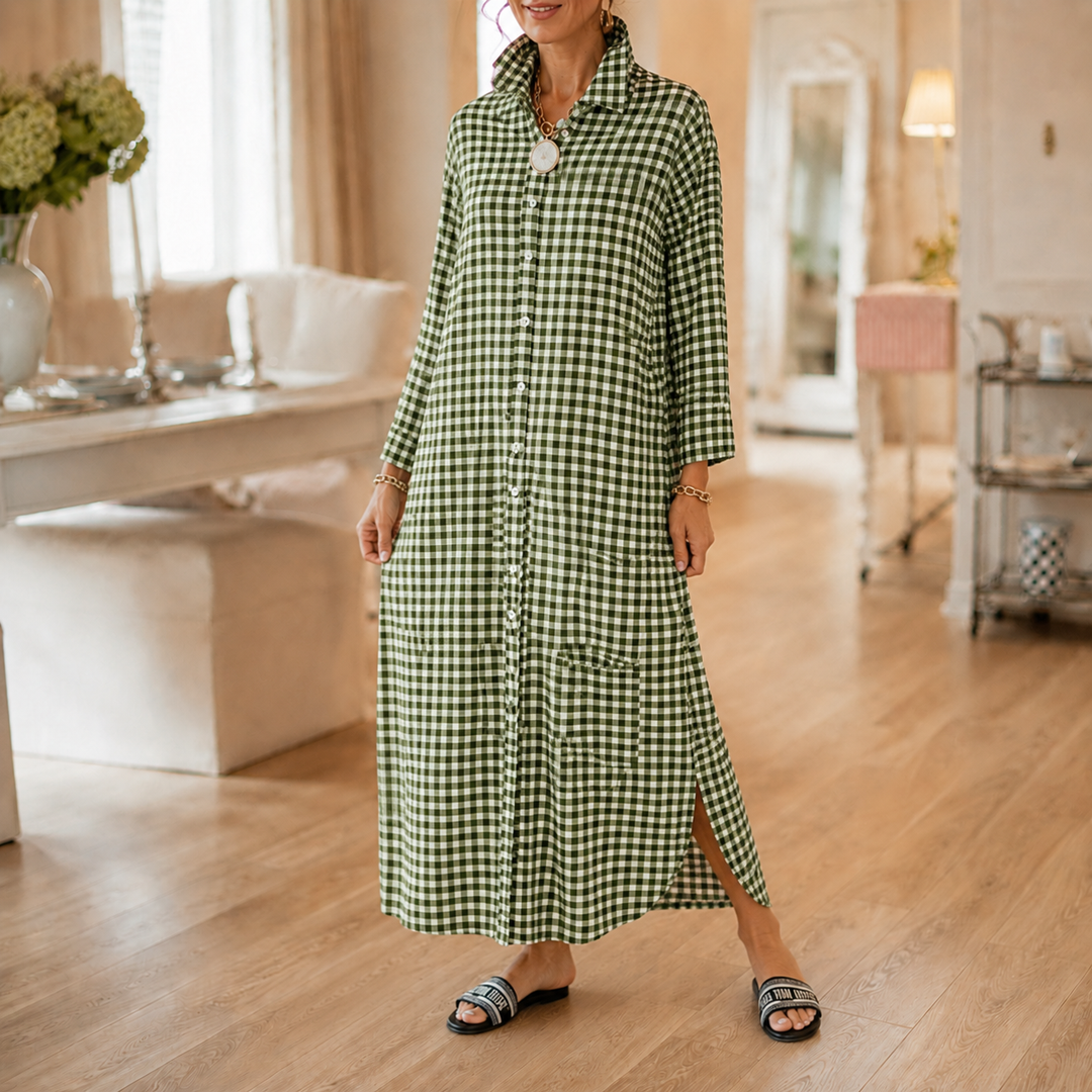Paisley | Women's Shirt Dress with Checks and Pockets