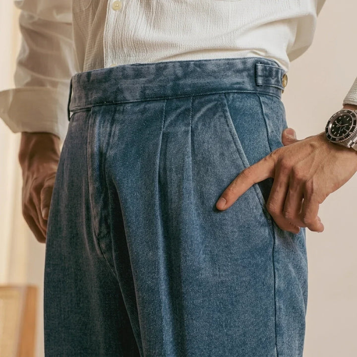 Lorenzo Pleated Denim Pants