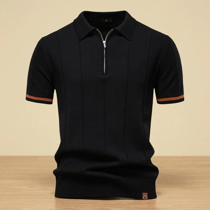 Amalfi Tipped Cuff Zip Polo