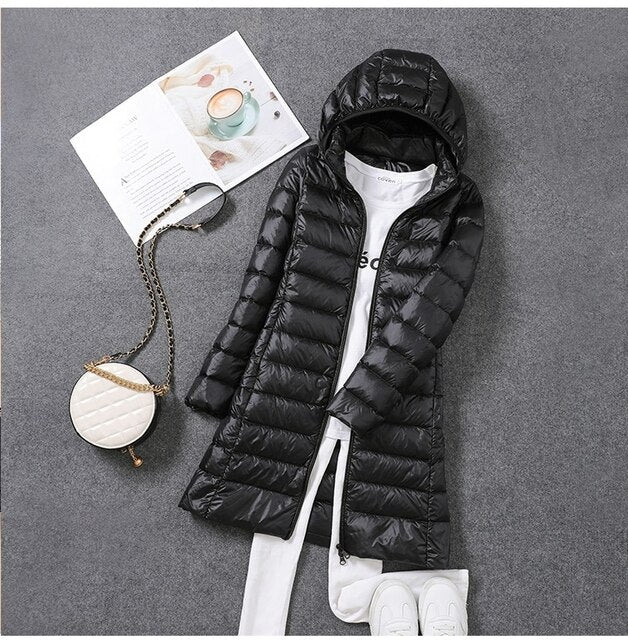 Julia | Women's Puffer Coat with Hood and Zipper