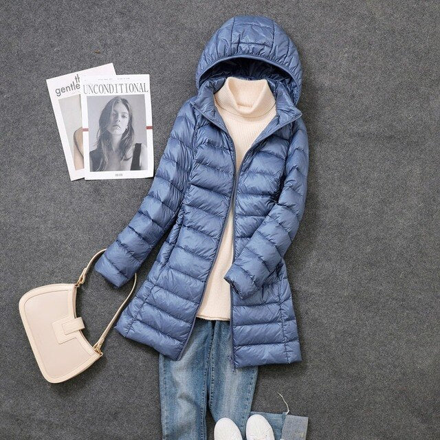 Julia | Women's Puffer Coat with Hood and Zipper