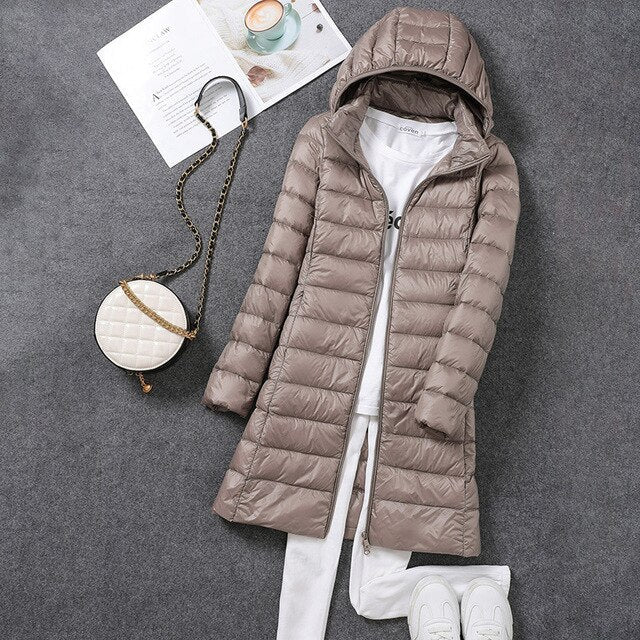 Julia | Women's Puffer Coat with Hood and Zipper