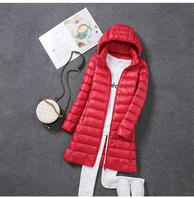 Julia | Women's Puffer Coat with Hood and Zipper