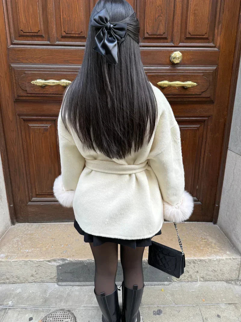Ladies Winter Coat with Faux Fur Collar