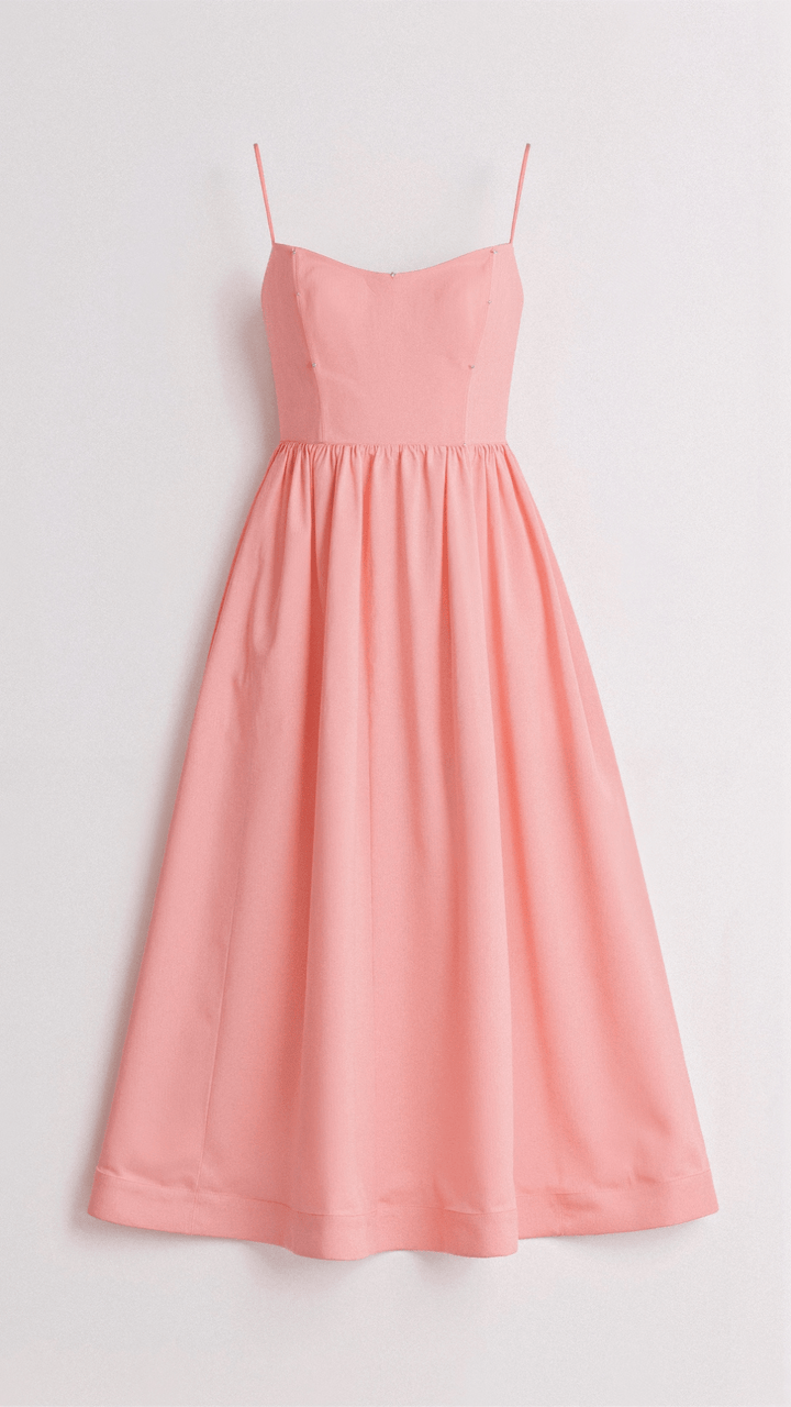 Women’s Satin Midi Evening Dress – Luxurious Flowing Charmeuse Crepe Georgette Spaghetti Strap Dress