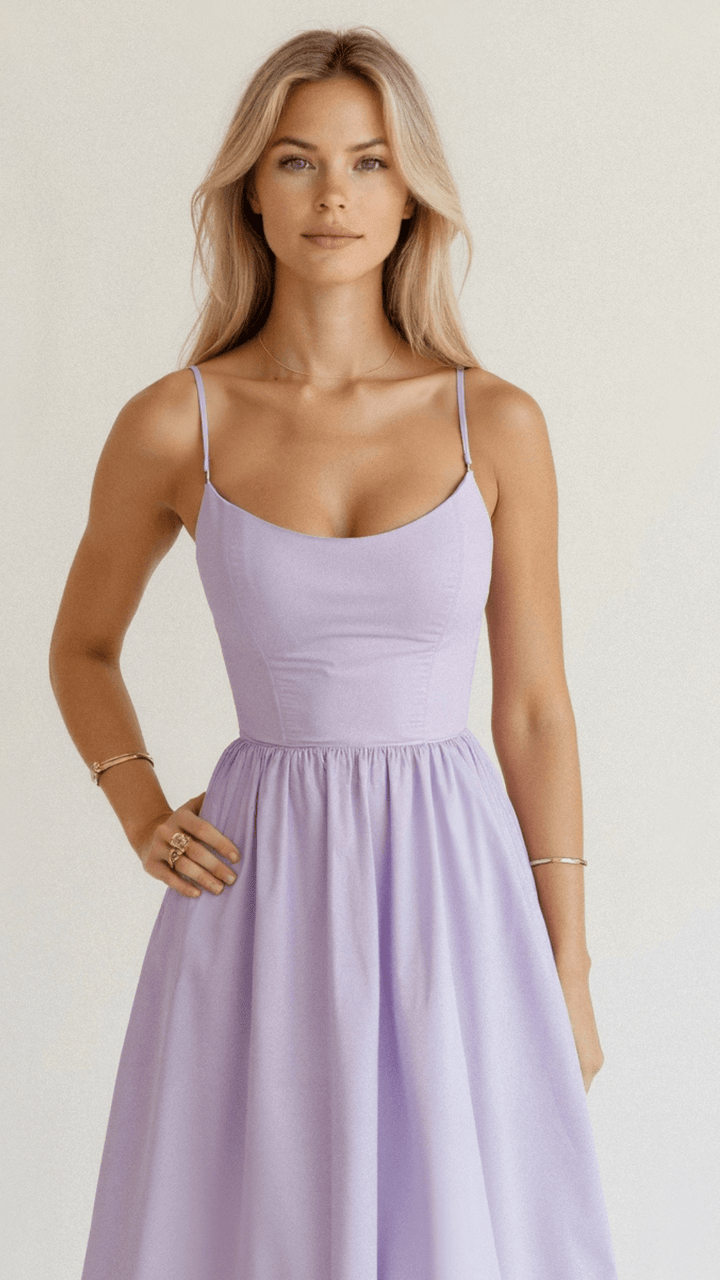 Women’s Satin Midi Evening Dress – Luxurious Flowing Charmeuse Crepe Georgette Spaghetti Strap Dress