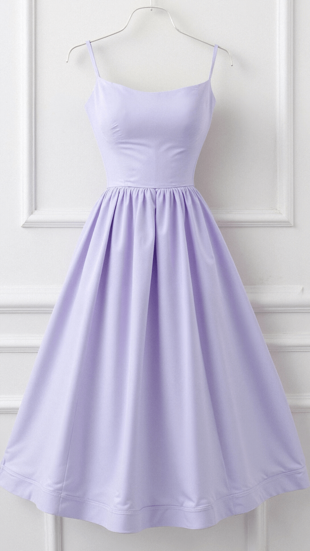 Women’s Satin Midi Evening Dress – Luxurious Flowing Charmeuse Crepe Georgette Spaghetti Strap Dress