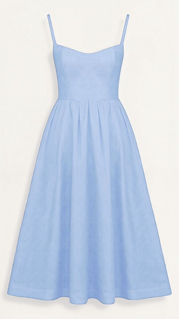 Women’s Satin Midi Evening Dress – Luxurious Flowing Charmeuse Crepe Georgette Spaghetti Strap Dress