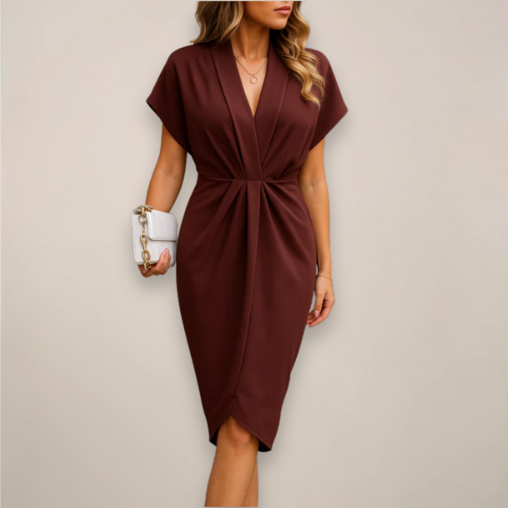 Luxurious Adjustable Wraparound Premium Crepe With Effortless Draped Silhouette Dress