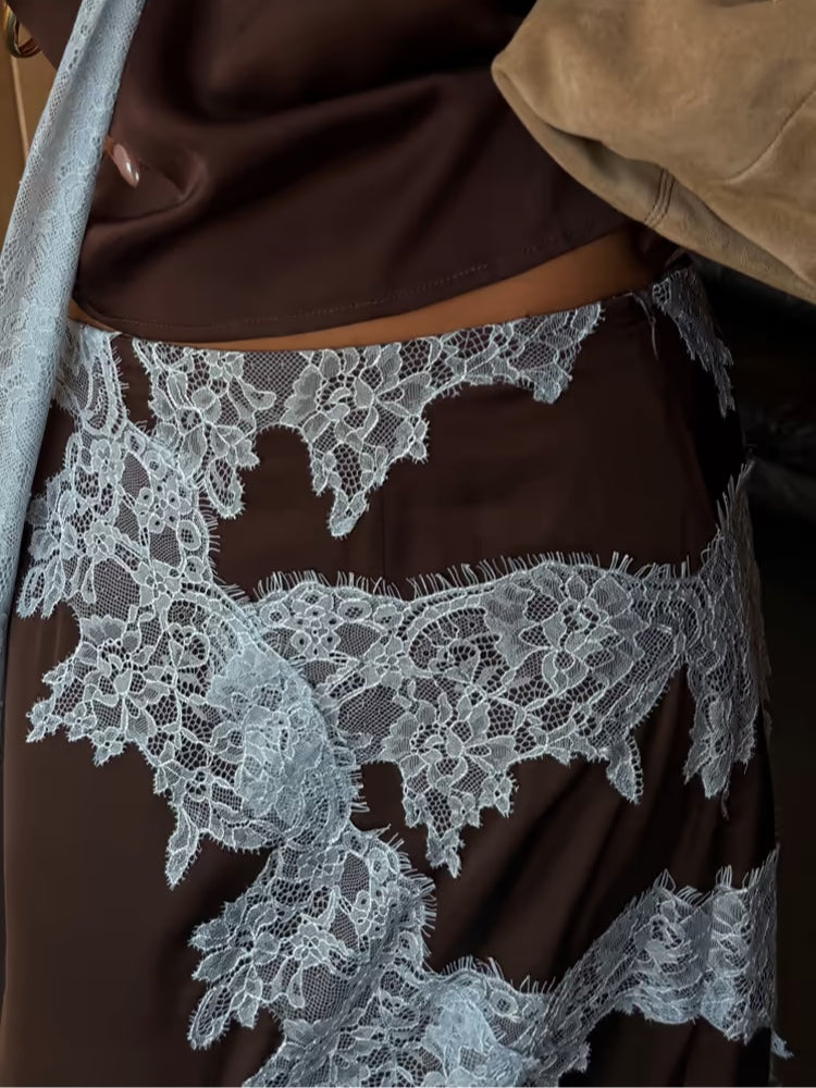 Jolie | Lace Panel Top and Skirt Set with Stylish Design