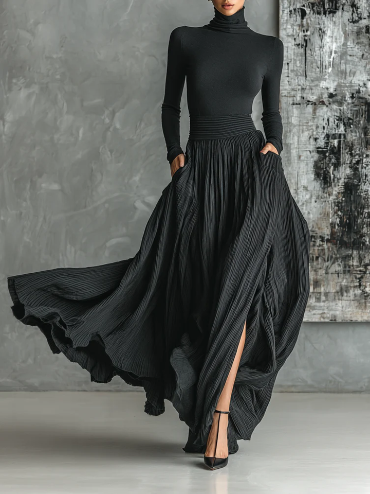 Willow | Turtleneck and Pleated Skirt Set with Versatile Style