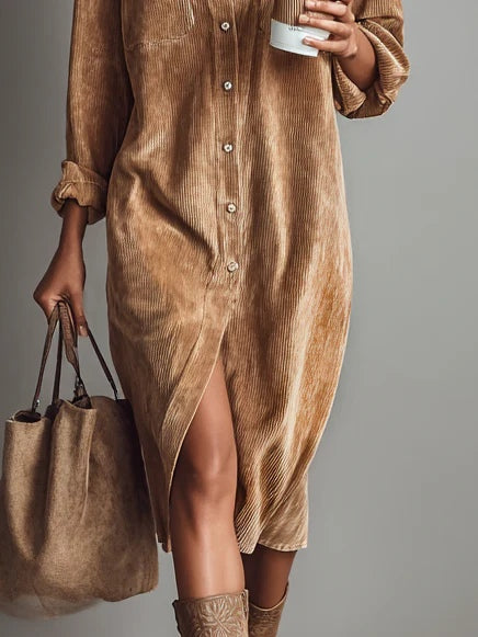 Effortlessly Elegant Flared Hemline Luxurious Velvet Crepe Weave Everyday Wear Dress