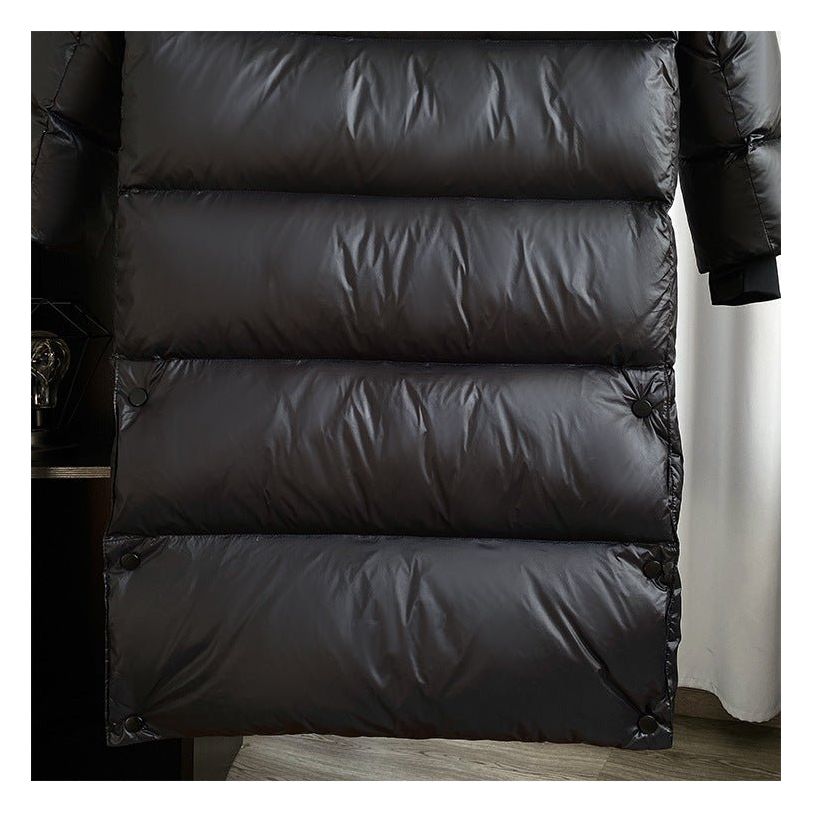 Ladies Long Padded Puffer Jacket with Hood
