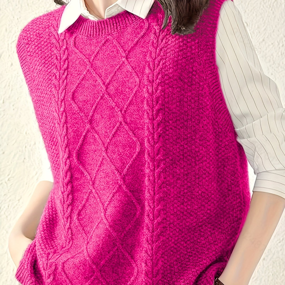 Brooke | Cable Knit Sweater Vest