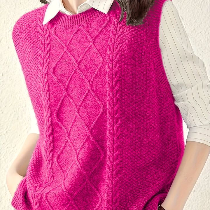 Brooke | Cable Knit Sweater Vest