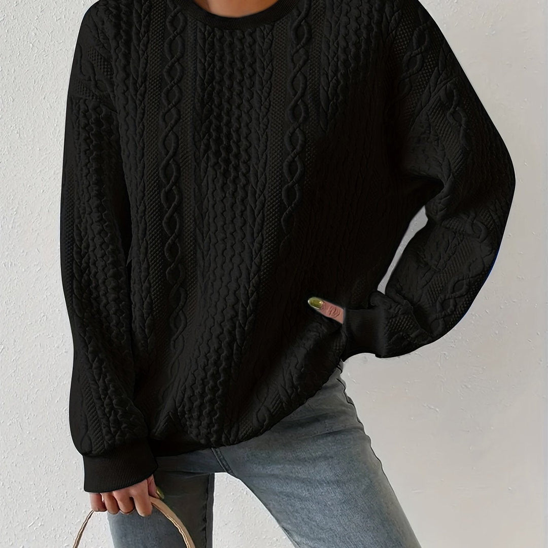Joyce | Textured Cable Knit Sweatshirt