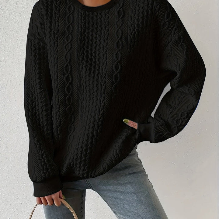 Joyce | Textured Cable Knit Sweatshirt