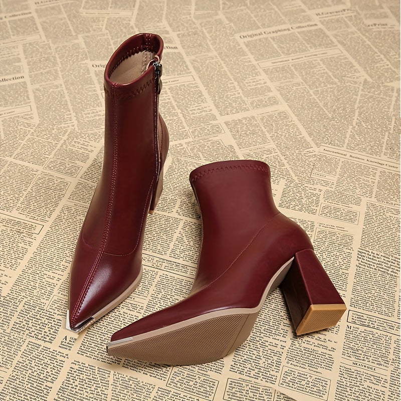 Josephine | Pointed Chunky Heel Ankle Boots