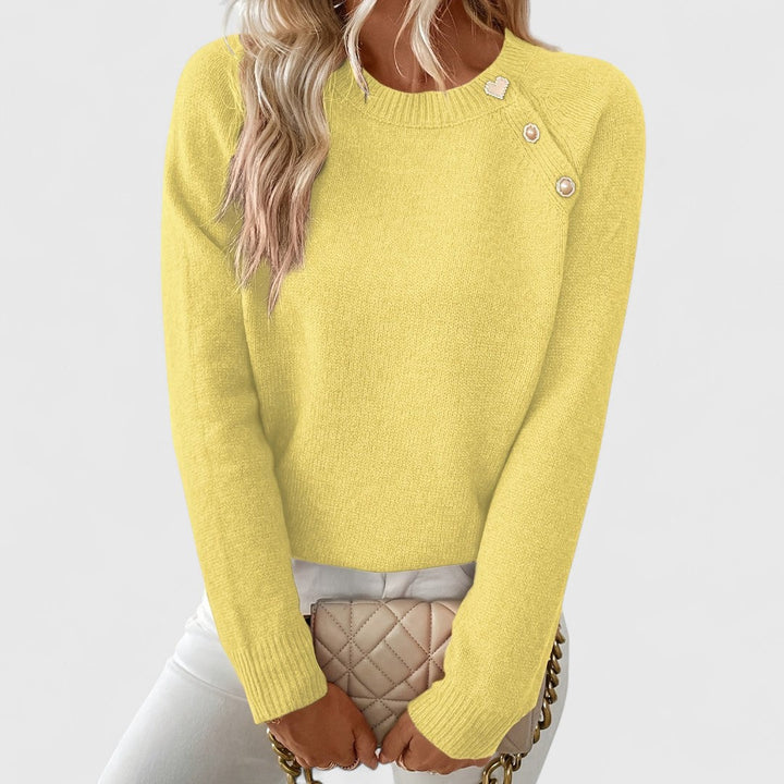 ELOISE – ELEGANT BUTTON DETAILS KNIT SWEATER