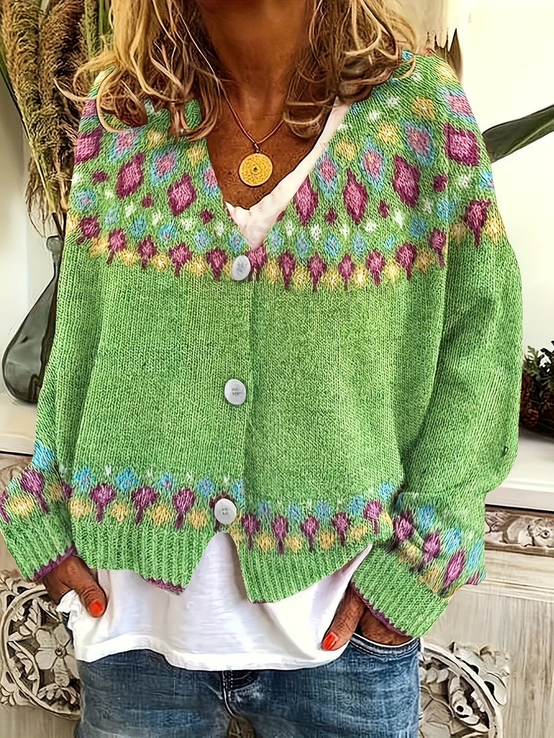 Esme | Nordic Printed Cardigan