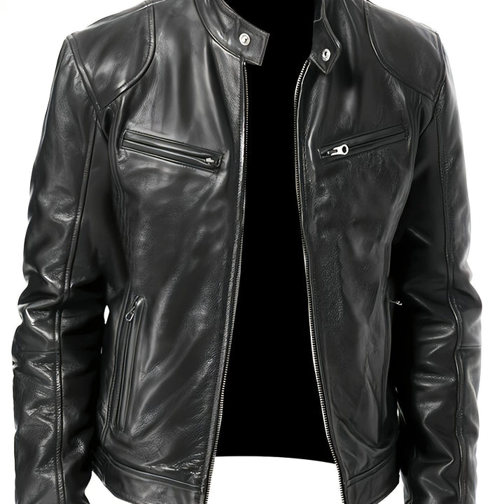 Bryson | Moto Jacket with Stand-Up Collar