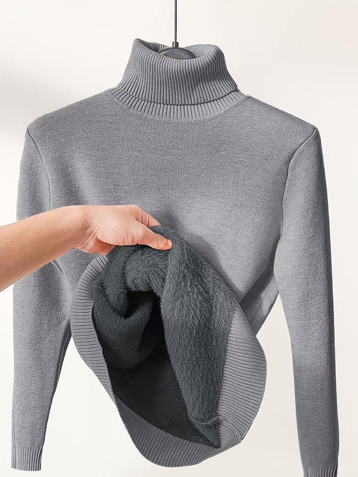 Selena | Cozy Lined High Neck Sweater